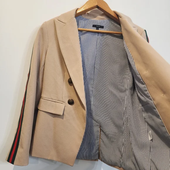 DREW Tai-ribbon Blazer in Khaki Size Small Contemporary Career Work Camel - Picture 12 of 16